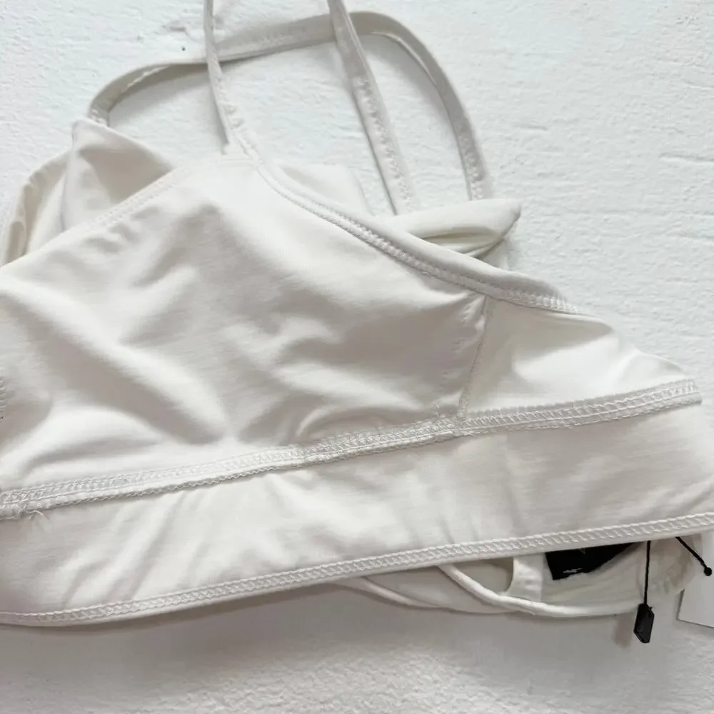 Alala White Knot-Front Strappy Sports Bra